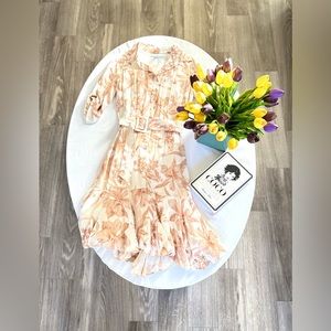 White and Brown Cocktail Dress
